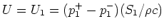 $U = U_1 = (p_1^{+} - p_1^{-})(S_1/\rho c)$
